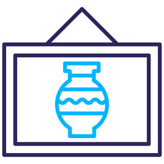 Museum Painting Outline Color icon