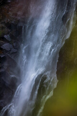 waterfall on the rocks, detail of fluid water