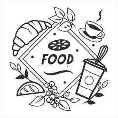 “Minimalist Food Logo with Dining Elements”