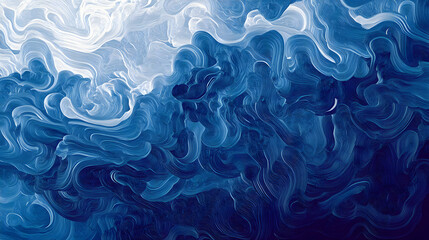 Obraz premium Abstract Blue Swirl Texture Deep Ocean Waves and Cloudscape
