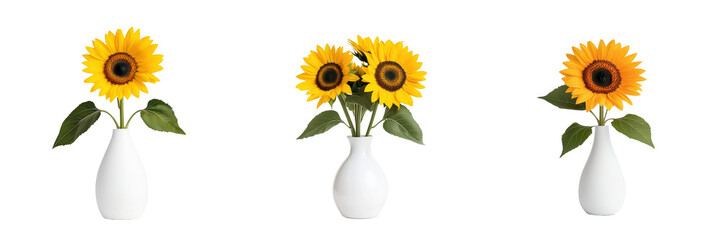 Obraz premium Vibrant Sunflower Arrangement Floral Display Indoor Setting Bright Background Still Life Nature's Beauty
