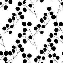 
Black silhouettes of plants in vector pattern.