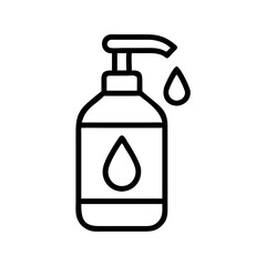 Fototapeta premium Vector icon of a hand sanitizer bottle with a drop symbolizing hygiene and health