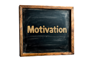 Chalkboard with word Motivation isolated on transparent background