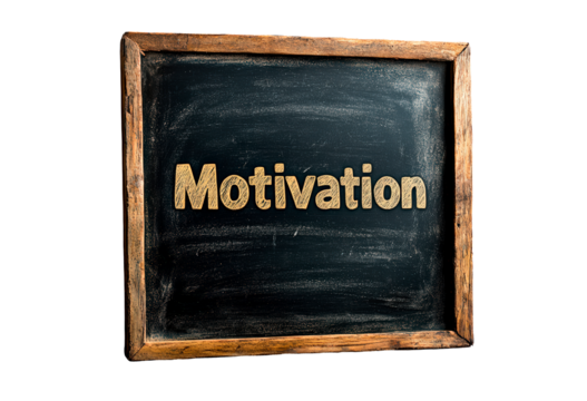 Chalkboard with word Motivation isolated on transparent background