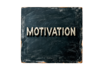 Chalkboard with word Motivation isolated on transparent background