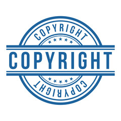 copyright rubber stamp design vector template