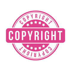 copyright rubber stamp design vector template