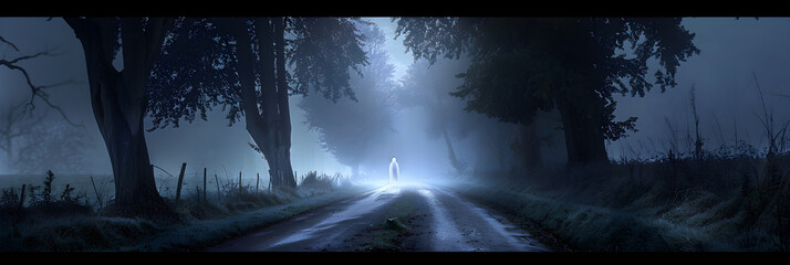 Haunted Child Apparition on a Desolate Road - An Urban Legend Illustrated