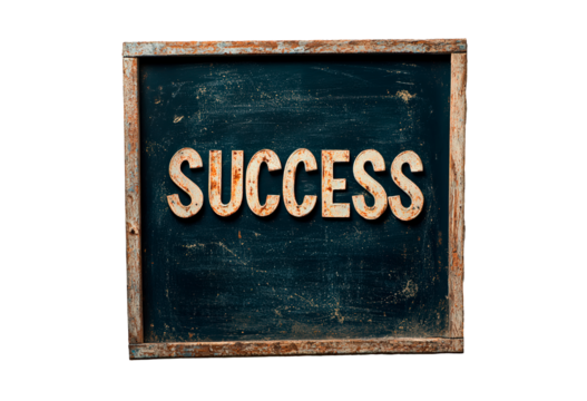 Blackboard with word Success isolated on transparent background - Powered by Adobe