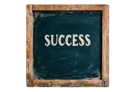 Blackboard with word Success isolated on transparent background - Powered by Adobe
