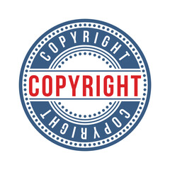 copyright rubber stamp design vector template