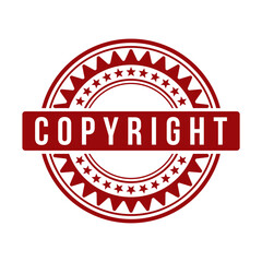 copyright rubber stamp design vector template