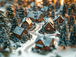 Miniature winter village