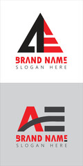AE letter logo design images icon vector stock template
