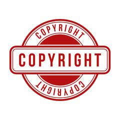 copyright rubber stamp design vector template