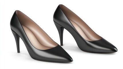 Pair of elegant black high-heeled pumps