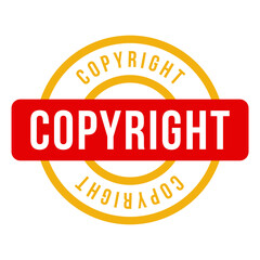 copyright rubber stamp design vector template
