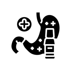 antibiotic antidiarrheal medication glyph icon vector illustration
