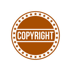 copyright rubber stamp design vector template