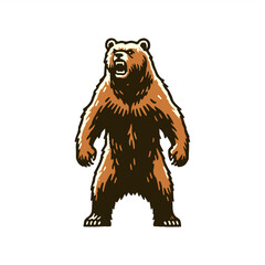 angry standing bear  vector illustration	
