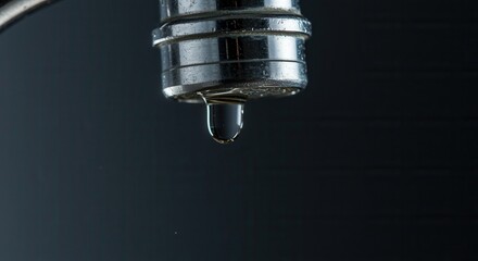 Leaking Tap with Water Droplets