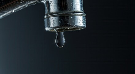 Leaking Tap with Water Droplets