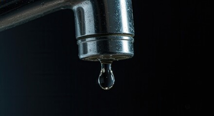 Leaking Tap with Water Droplets