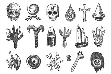 Obraz premium A Collection Of Mystical And Occult Symbolic Drawings