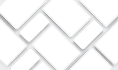 Clay Smartphone And Clay Tablets, Blank Screens For Your Mobile Designs. Vector Illustration