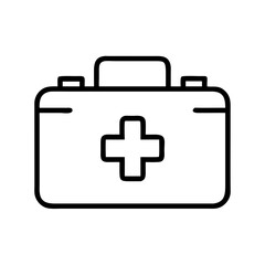 Obraz premium Medical kit icon in minimalist style with cross symbol
