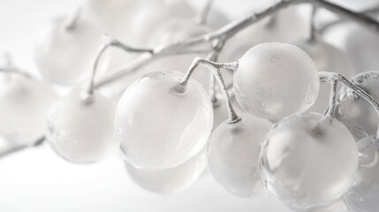 Close-up of frosted white berries