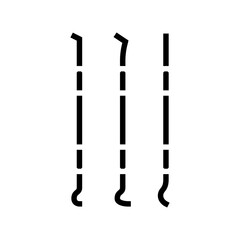 dental scaler orthodontist glyph icon vector illustration