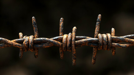 Rusty barbed wire close-up (1)
