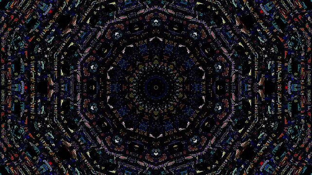 Abstract Kaleidoscope pattern with full colors. Magic mandala. 4k	