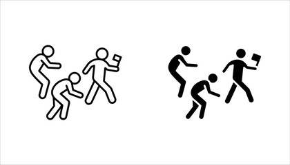 Tour guide icon set. Touristic group trip, Wildlife tourism, adventure travel. vector illustration on white background