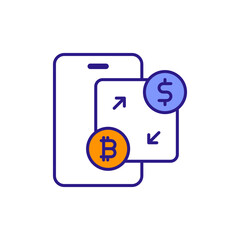 Colored Exchange Icon for Digital Currency Trading.