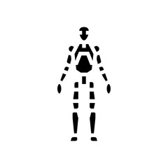 humanoid robot social robotics glyph icon vector illustration