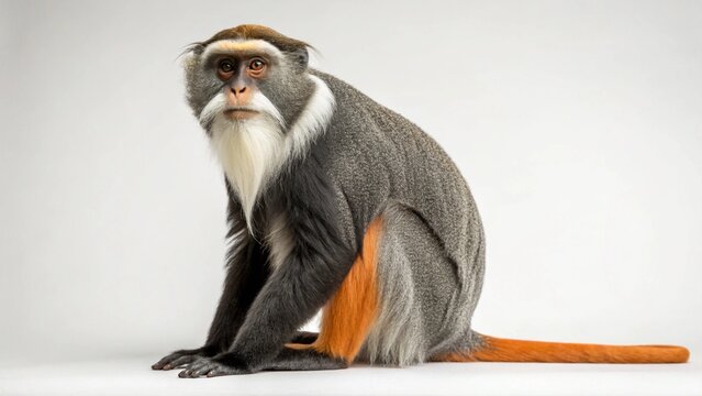 De Brazza Monkey in full view on studio background