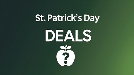 Minimalist St. Patrick’s Day deals banner with bold white text, a green gradient background, and a modern design.







