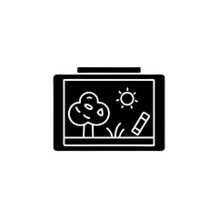 creative clean silhouette blackboard icon vector illustration 