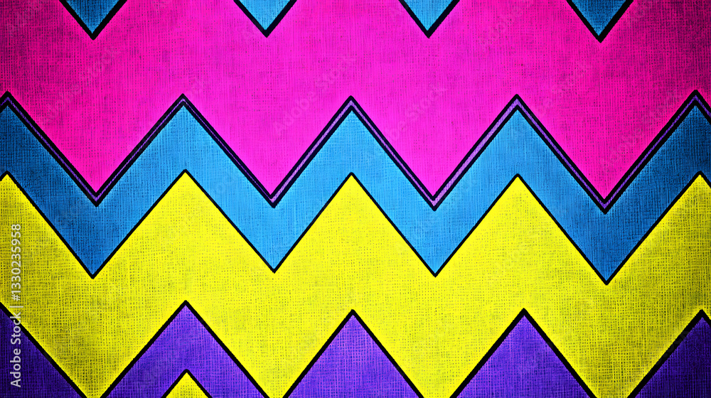 Poster bold zigzag pattern in vibrant colors creating a captivating visual experience of modern design and 