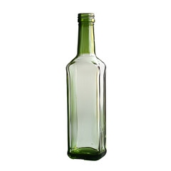 Empty glass bottle green isolated on white background