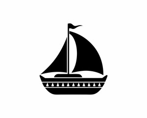 creative silhouette Sailboat Icon victor illustration
