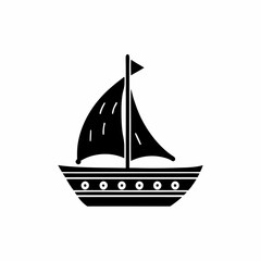 creative silhouette Sailboat Icon victor illustration
