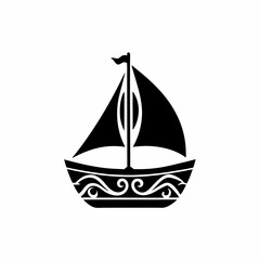 creative silhouette Sailboat Icon victor illustration
