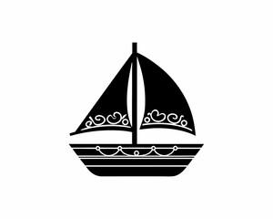 creative silhouette Sailboat Icon victor illustration
