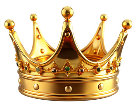  golden crown isolated on white background .PNG