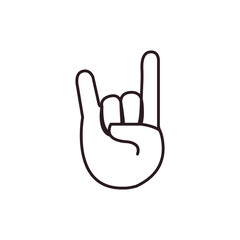horns hand gesture rock and roll vector emoji illustration