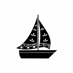 Fototapeta premium creative silhouette Sailboat Icon victor illustration 